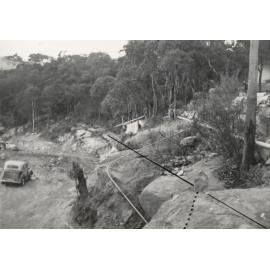 Peronne Avenue, rocky hillside and vehicle, Clontarf, 1956