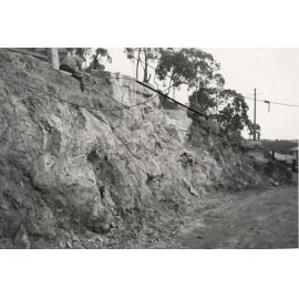 Peronne Avenue, cuttings into rock face, Clontarf, 1956
