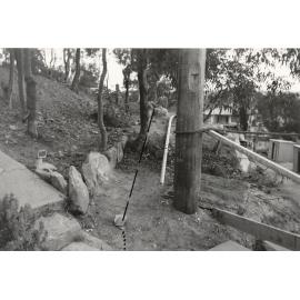 Peronne Avenue construction, works on hillside, Clontarf, 1956