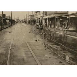 Pittwater Road shops and tramways, Manly, 26th April 1940