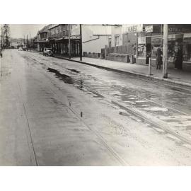 Pittwater Road Chemist and ladies hairdresser, with tramways, Manly, 27th April 1940
