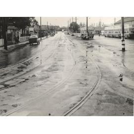 Pittwater Road near Manly Bus Depot, Manly, 29th April 1940