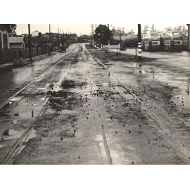 Pittwater Road at Manly Bus Depot, Manly, 7th May 1940