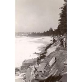 Scour, North Steyne, sea-wall, Manly, 25th June 1950