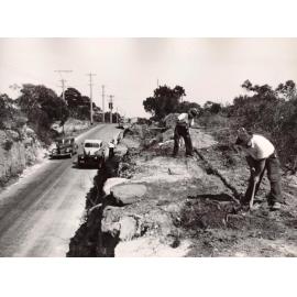 Workmen in Frenchs Forest Road, Seaforth, 7th October 1949
