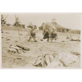 Dora Fletcher and friends, Dee Why Beach, 1930s