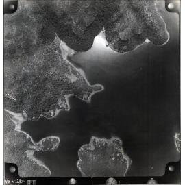 Aerial photograph of Scotland Island, Morning Bay, Lovett Bay, Elvina Bay, 1956