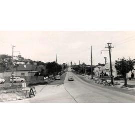 Roadworks at unidentified street intersection, c1940s