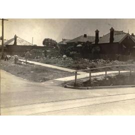 Construction continues on footpaths, c1940s