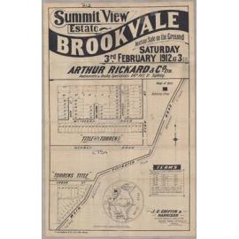 Summit View Estate, Brookvale (Dee Why) 1912: Subdivision Plan