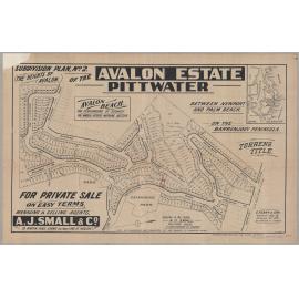 Avalon Estate Pittwater, (Avalon), c1920s: Subdivision Plan No. 2