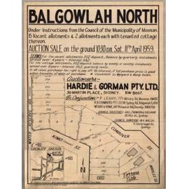 Balgowlah North, 1959 : Subdivision Plan