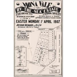 By-The-Sea Estate, Mona Vale, 1907: Subdivision Plan