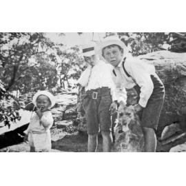 Osborne boys with their dog at 62 Alexander Street Collaroy