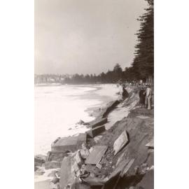 Scour, North Steyne, sea-wall, Manly 25th June 1950