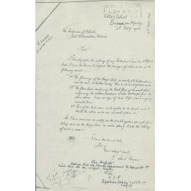 Follow Up Letter from Robert Harper Regarding White Ant Damage, Newport, 1908