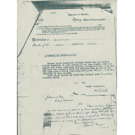Memo from James Dawson to Robert Harper regarding Junior Cadets, 1917