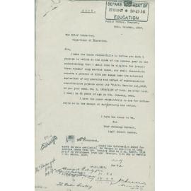Copy of Letter of Retirement from Robert Harper, Newport, 1917