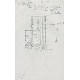 Newport PS Plan of Building as Existing with Propsed new Lavatory, 1921