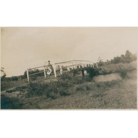 Woman on a bridge, Narrabeen, 1943