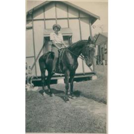 A woman on a horse, Narrabeen, 1943