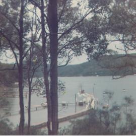 Tennis Court Wharf showing Boatshed, Scotland Island, c1970
