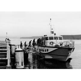 Passengers boarding Fairlight Hydrofoil at Manly Wharf, Manly, c1967-1973
