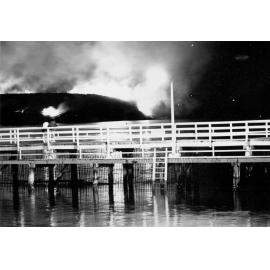 Fire at Dobroyd Head taken from Manly Cove, Manly, c1967–1973
