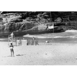 A surf lifesaver setup at Queenscliff Beach, Queenscliff, c1967-1973