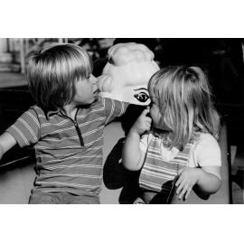 Two children on a ride at Manly Fun Pier, c1967–1973