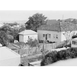 The backyard of a surburban house, c1967-1973