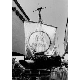 Sailing vessel display at Warringah Mall, Brookvale, c1967–1973