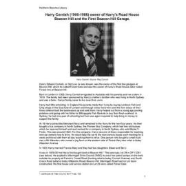 Harry Cornish owner of Harries Road House Beacon Hill and the first Beacon Hill Garages