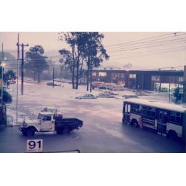 Flooded intersection at Darley Street, Mona Vale, 1988