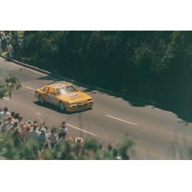 Race car on Sydney Road during Seaforth Motor Race, Seaforth, 1987