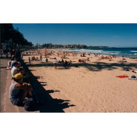 People along the promenade wall at Manly Beach, Manly, 1997