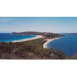 Barrenjoey headland view over Palm Beach isthmus, Palm Beach, 1992