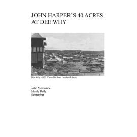 John Harper's 40 acres at Dee Why