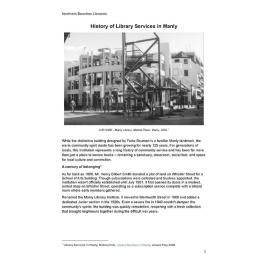 History of Library Services in Manly