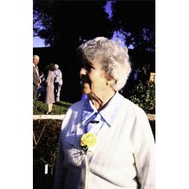 Rose Ling at the opening of the Bicentennial Rose Garden at the Nelson Heather Centre, Warriewood, 1988