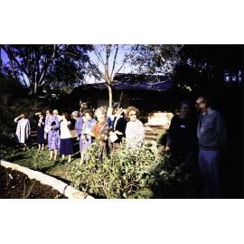 Narrabeen Seniors Club Members at the Newly Opened Bicentennial Rose Garden at the Nelson Heather Centre, Warriewood, 1988