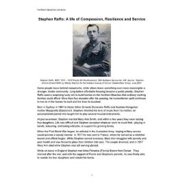 Stephen Raffo: A life of Compassion, Resilience and Service