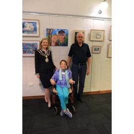 Winner of the Willoughby Art Prize 2021, with a self-portrait and my mate Bert