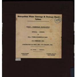 Official opening of Manly-Warringah water supply