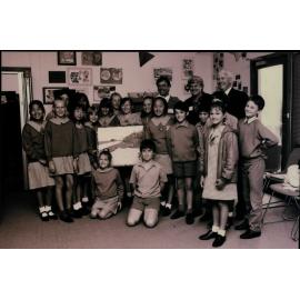 Schoolchildren at opening of Coastal Environment Centre, North Narrabeen