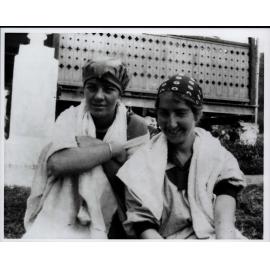 Isabel Letham and friend at Bilgola House