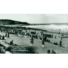 Surf carnival march-past at North Narrabeen Beach