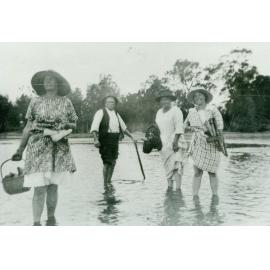 Olive Larkin with parents James and Selina Ware at Narrabeen Lagoon