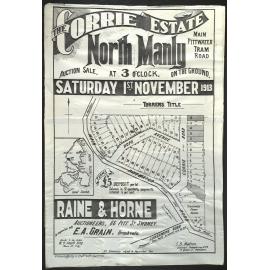 The Corrie Estate, North Manly, 1913: Subdivision plan