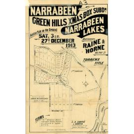 Green Hills Xmas Box Subdivision, Narrabeen, 1913: Subdivision plan 